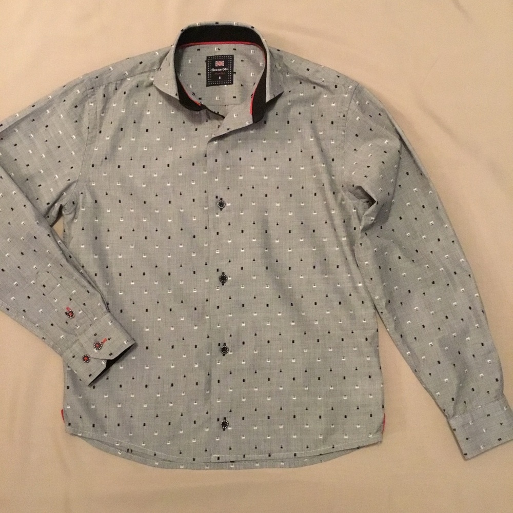 Sloane 044 boy’s Long Sleeve Dress Shirt - size 8 ( height 126 cm), grey